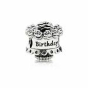 925 Silver Happy Birthday Cake European Charm